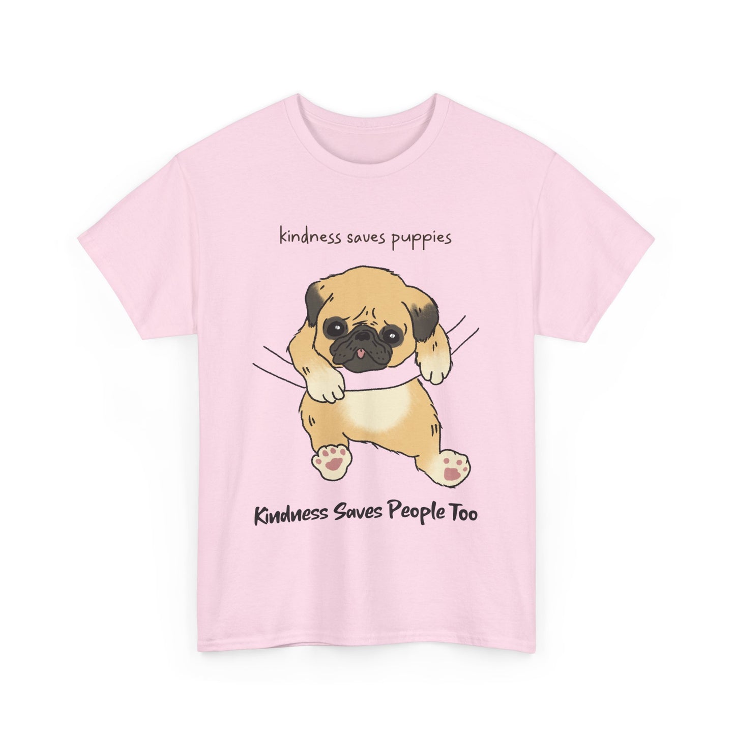 Cute Puppy Kindness Unisex Heavy Cotton Tee - Perfect for Animal Lovers