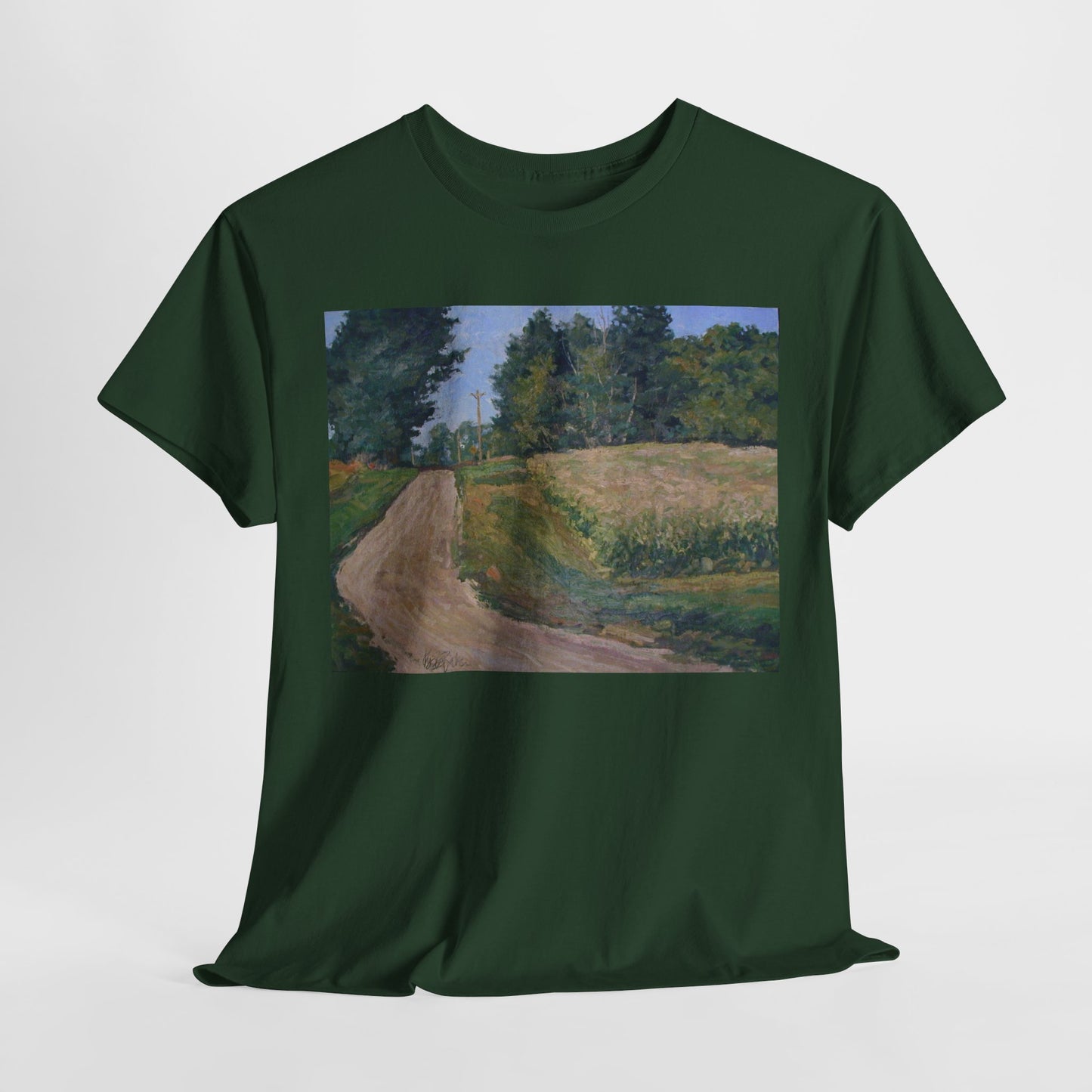 Scenic Landscape Unisex Heavy Cotton Tee - Vintage Nature Vibe