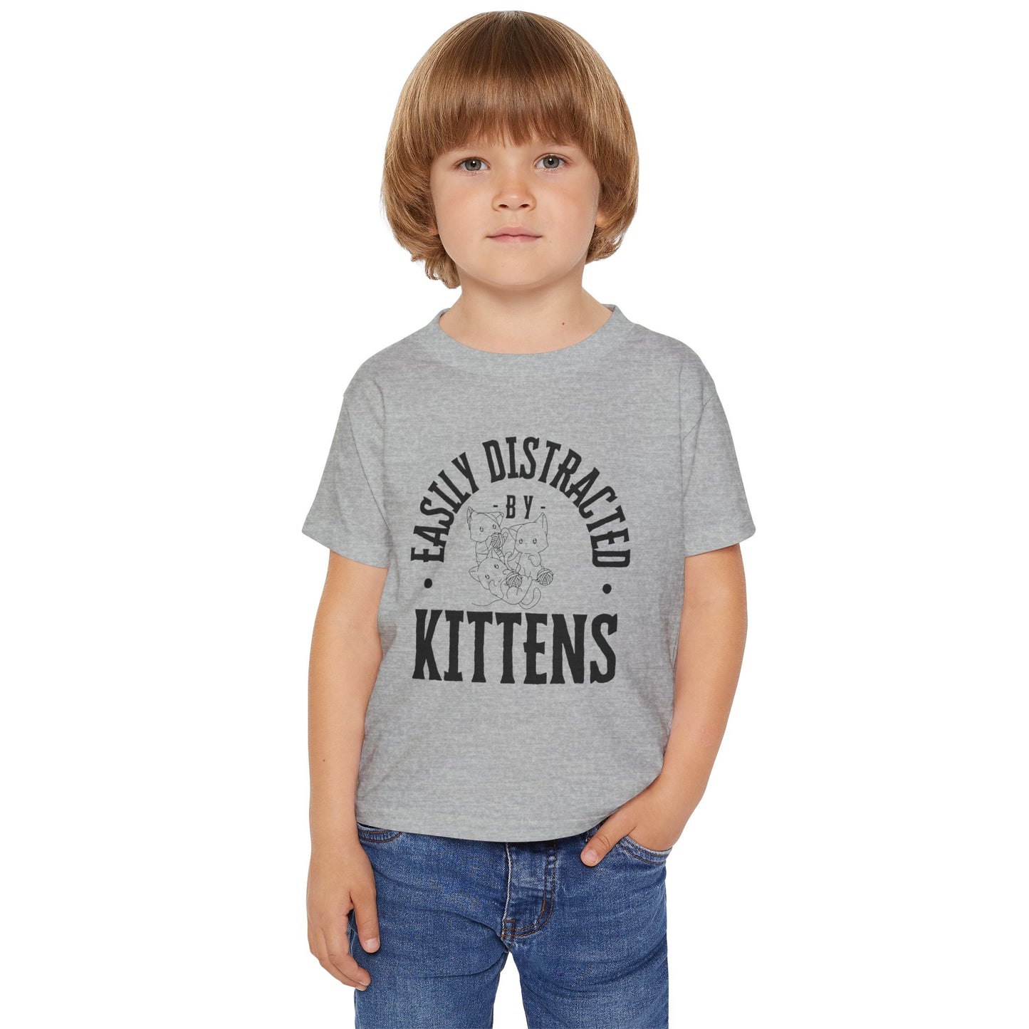 Toddler T-shirt - Easily Distracted by Kittens Design
