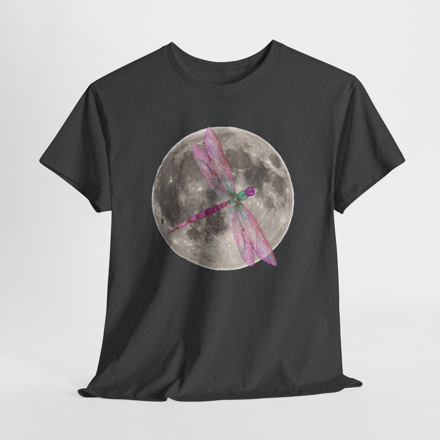 Moonlight Dragonfly Tee, Enchanted Nature Shirt for Dreamers, Boho Style Gift, Celestial Gifts, Casual Everyday Wear