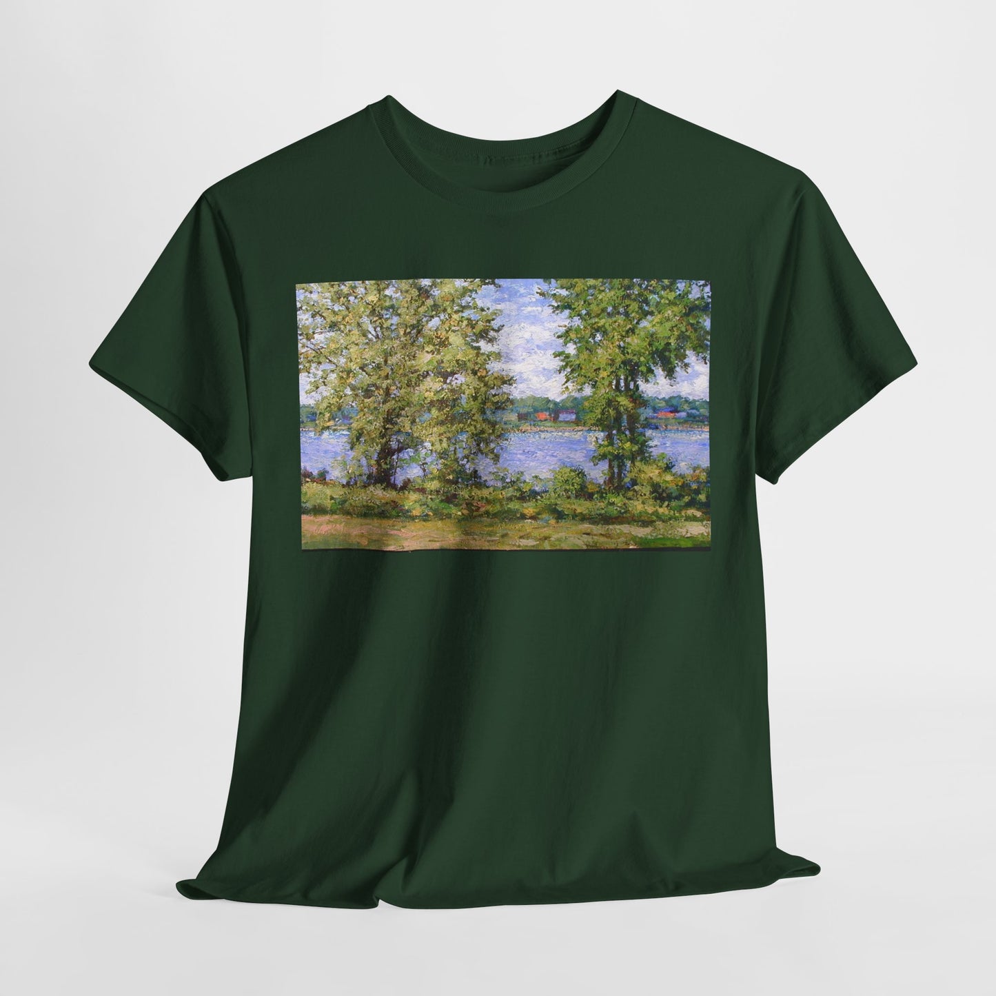 Stylish Unisex Heavy Cotton Tee with Nature Print - Perfect for Casual Wear and Outdoor Adventures