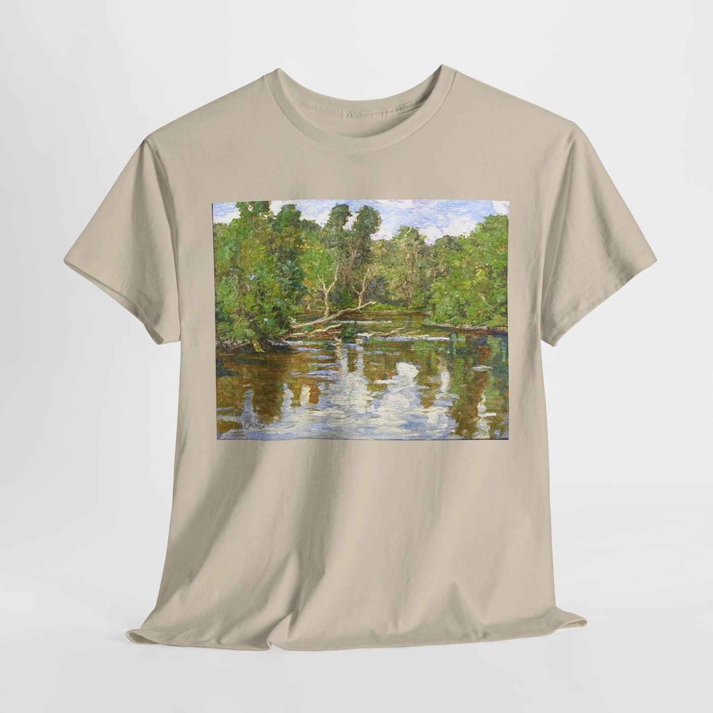 Nature Inspired Unisex Heavy Cotton Tee - Colorful Landscape Design