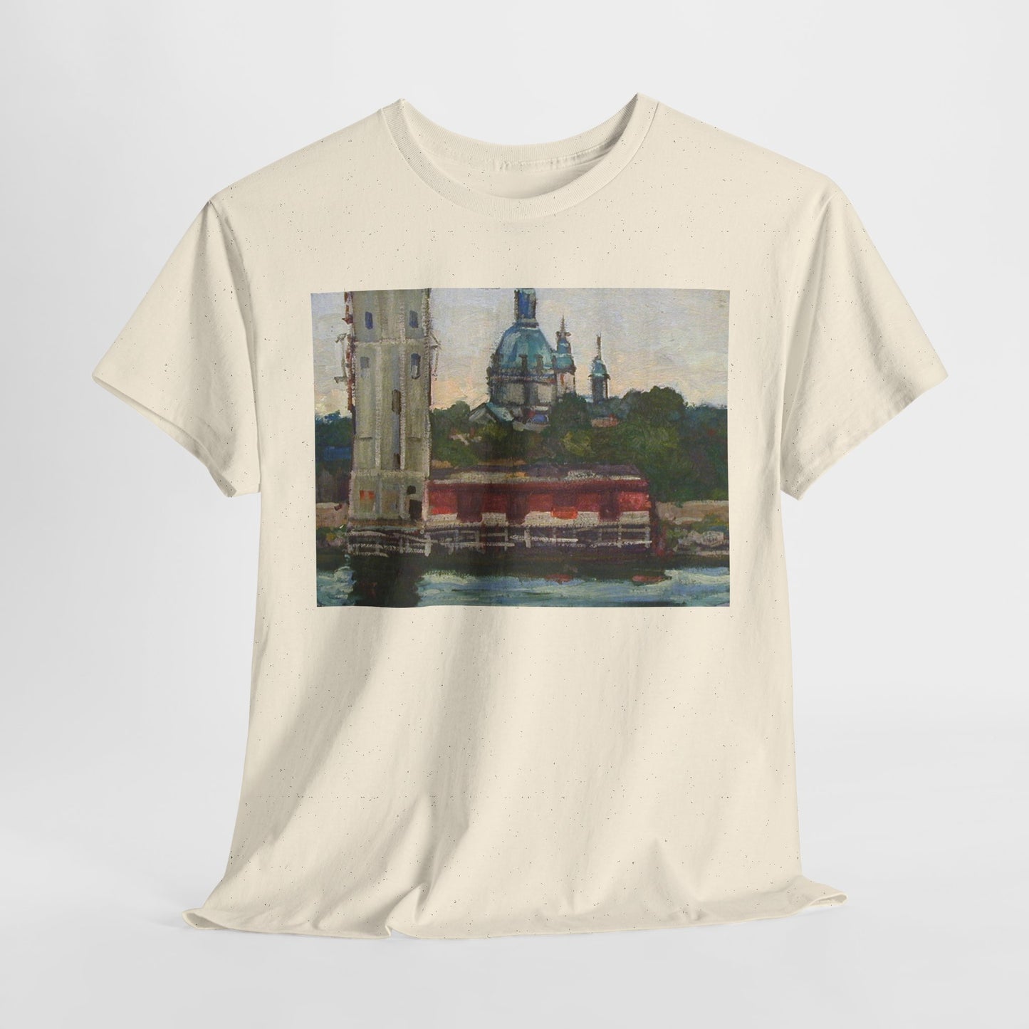 Artistic Unisex Heavy Cotton Tee - Vintage Inspired Scenic Design