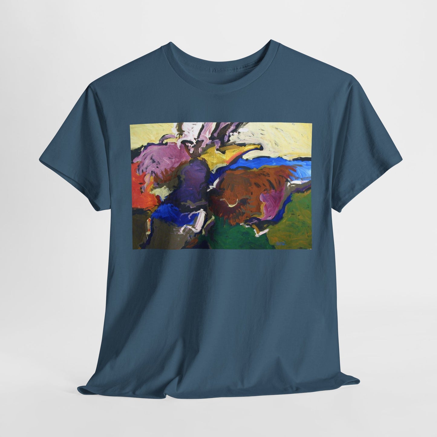 Artistic Unisex Heavy Cotton Tee - Vibrant Abstract Design
