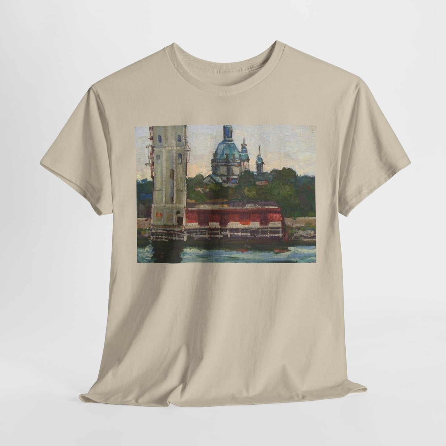 Artistic Unisex Heavy Cotton Tee - Vintage Inspired Scenic Design