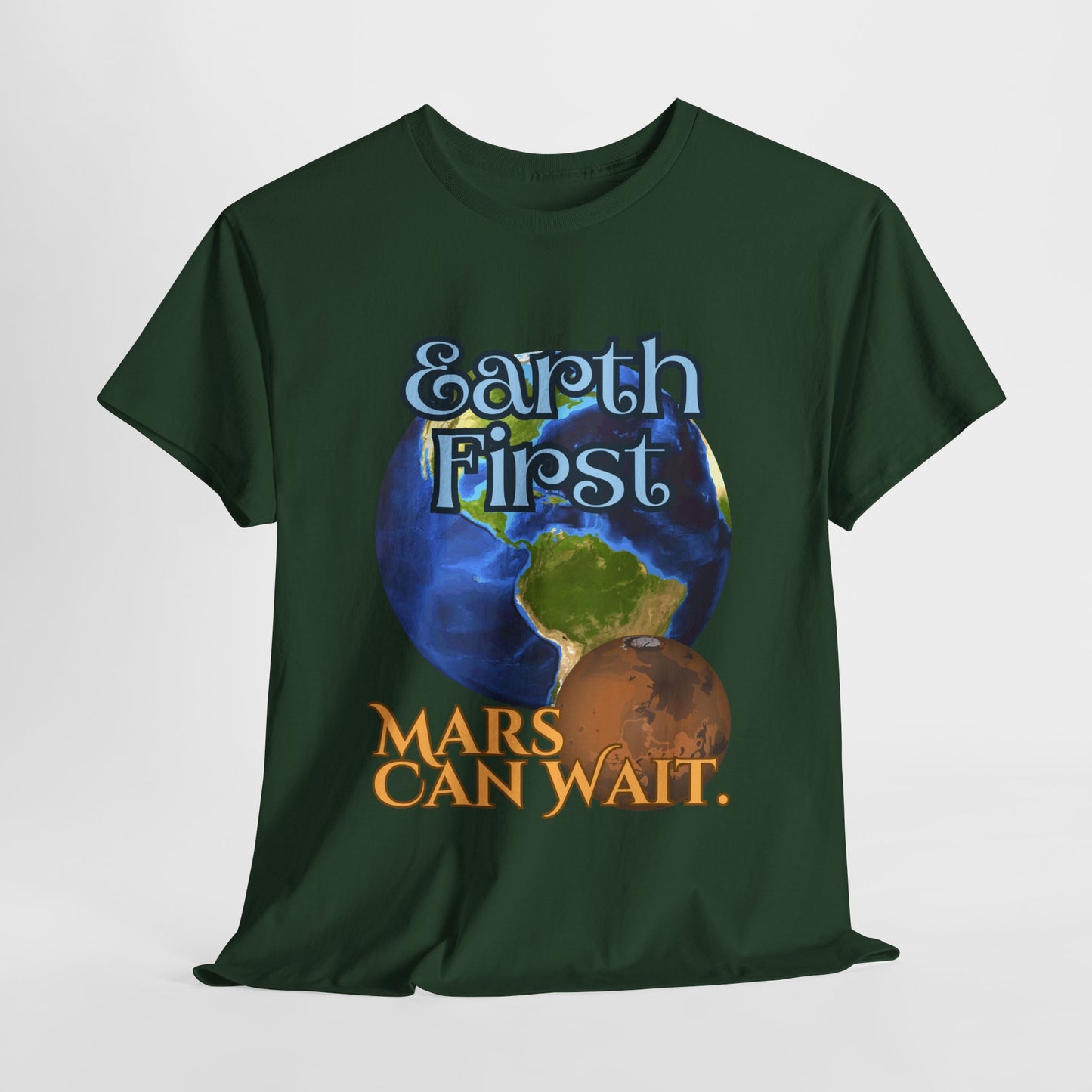 Earth First Unisex Heavy Cotton Tee - Eco-Friendly Graphic T-Shirt