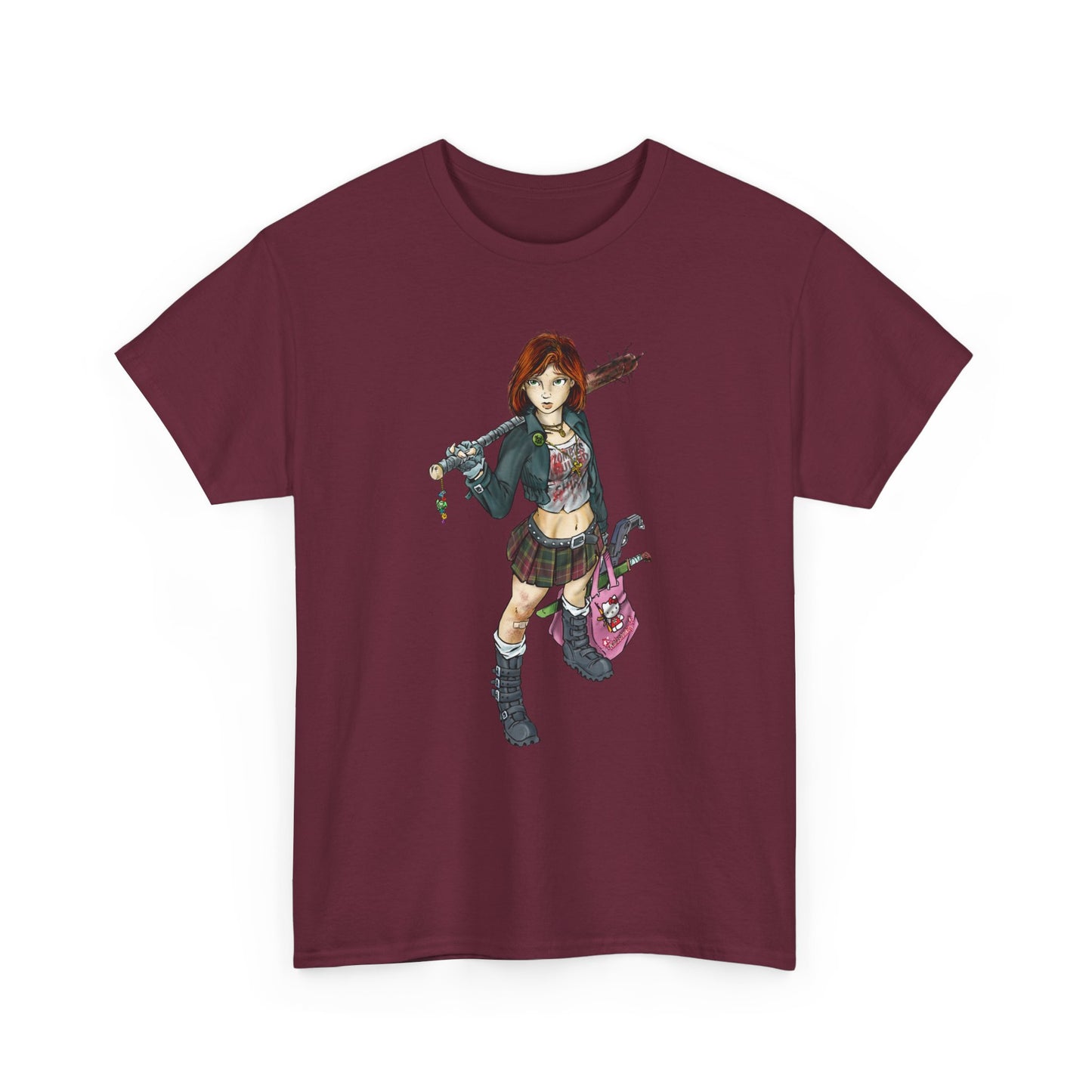 Punk Zombie Hunter Girl Illustration Shirt