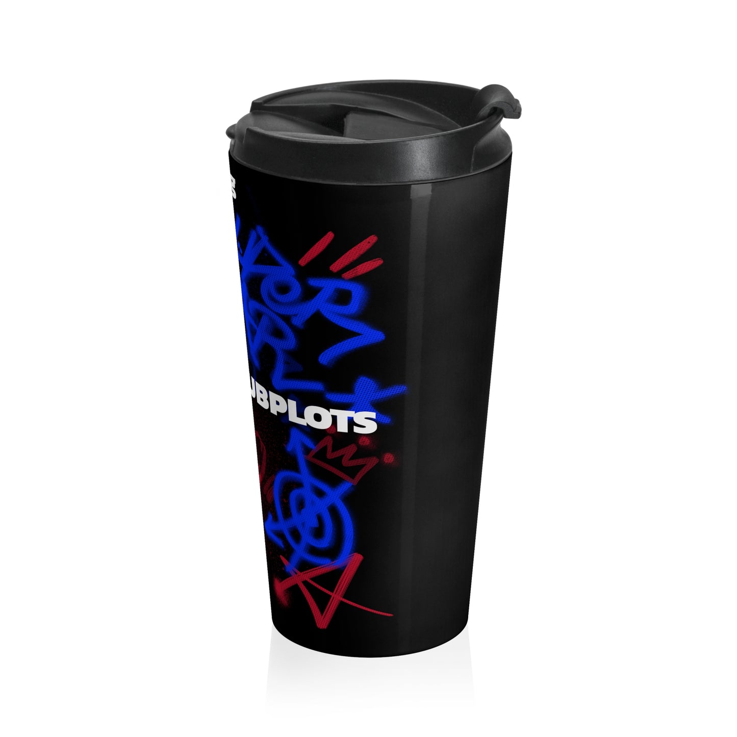 Graffiti Street Art Stainless Steel Travel Mug — "Complex Subplot" Urban Coffee Tumbler