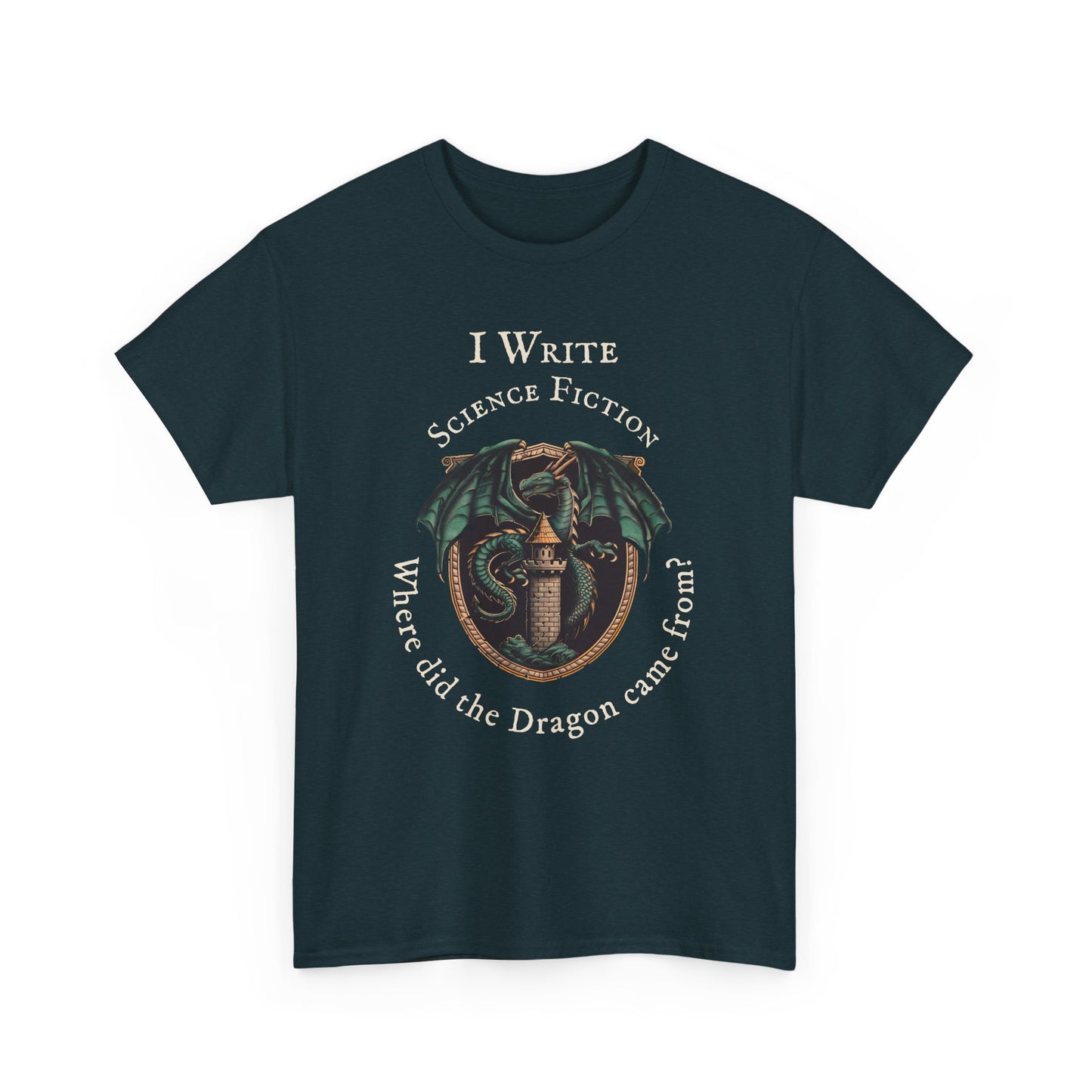 I Write Science Fiction Unisex Heavy Cotton Tee - Perfect for Writers and Fantasy Lovers
