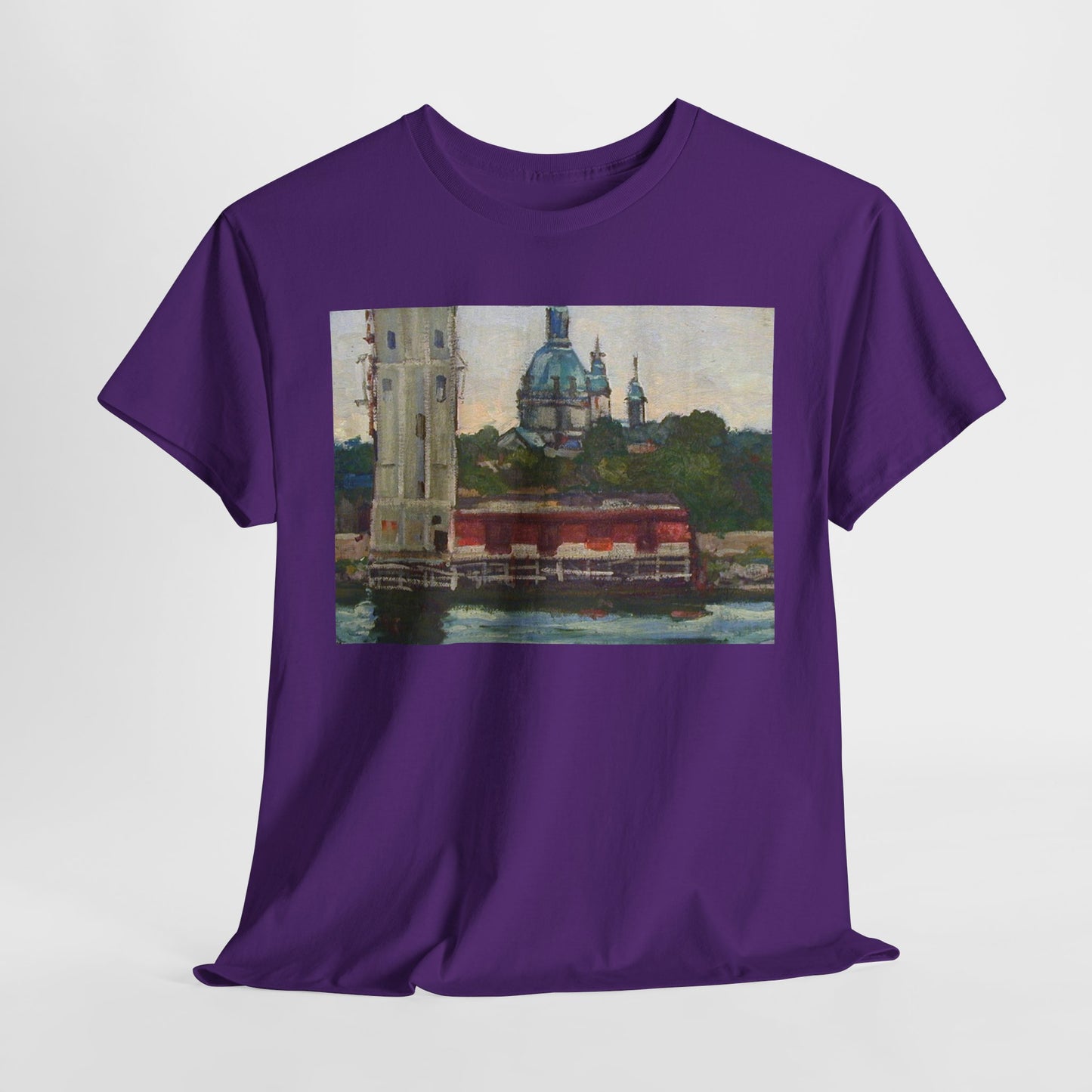 Artistic Unisex Heavy Cotton Tee - Vintage Inspired Scenic Design