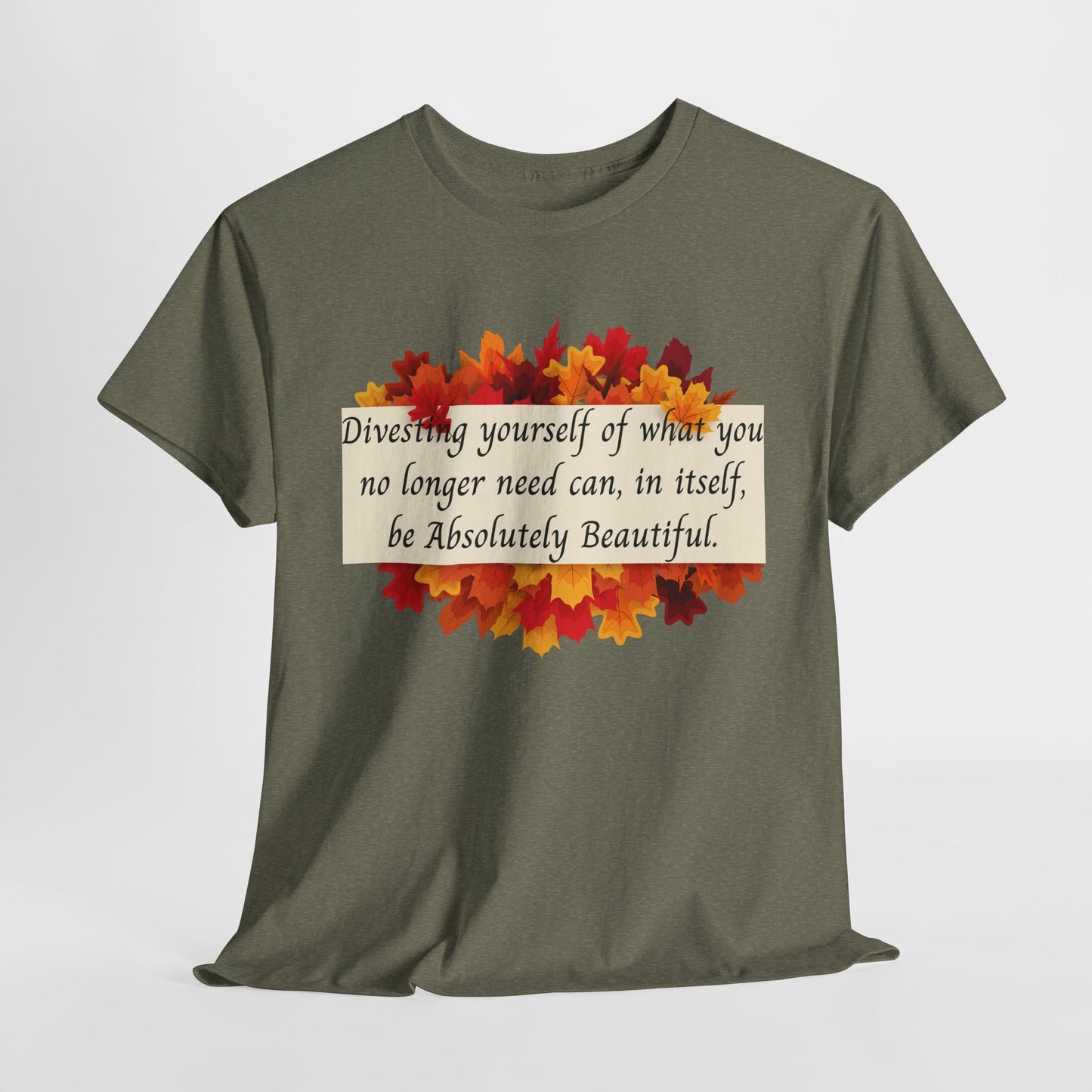 Inspirational Autumn Unisex Heavy Cotton Tee, Cozy Fall Shirt, Positive Message Tee, Gift for Her, Self-Love Apparel, Motivational Casual
