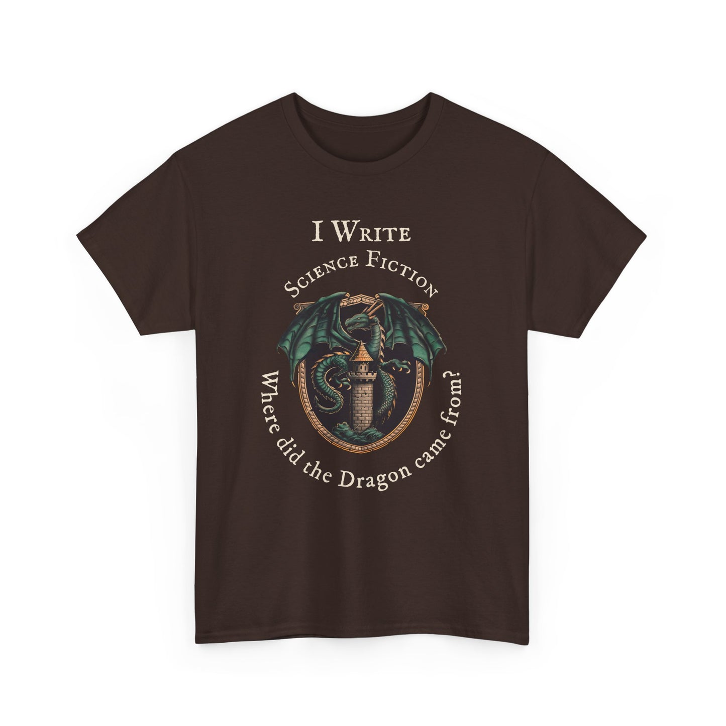 I Write Science Fiction Unisex Heavy Cotton Tee - Perfect for Writers and Fantasy Lovers