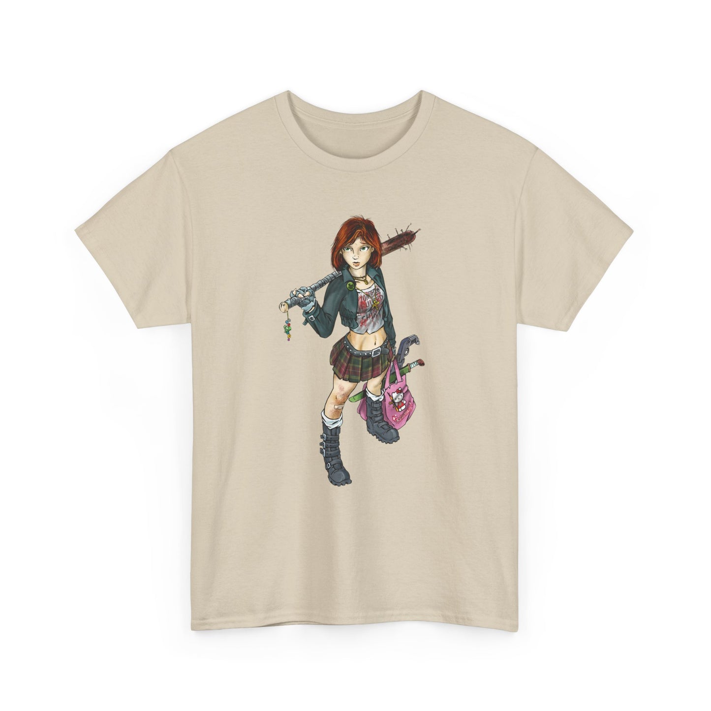 Punk Zombie Hunter Girl Illustration Shirt