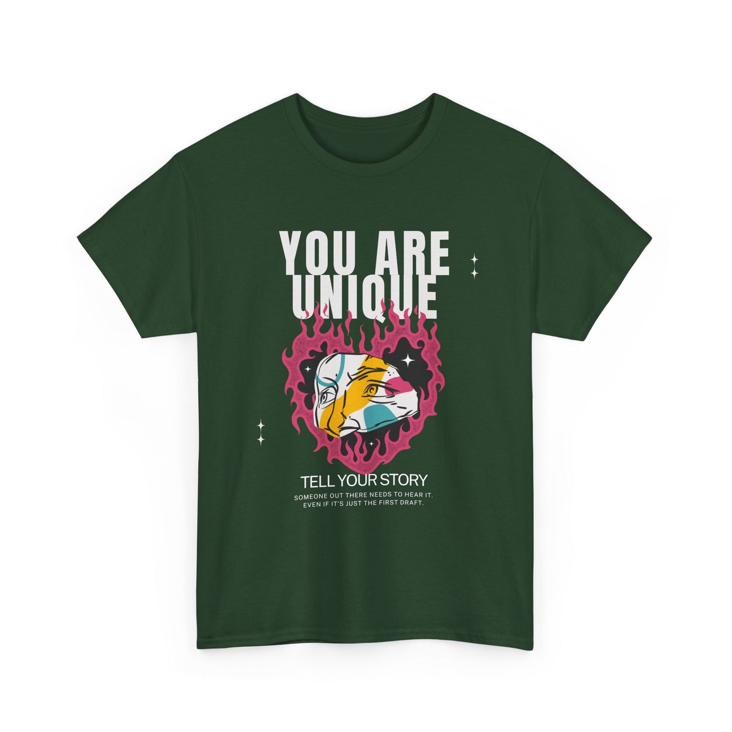 You Are Unique Unisex Heavy Cotton Tee - Empowering Graphic T-Shirt for Self-Expression
