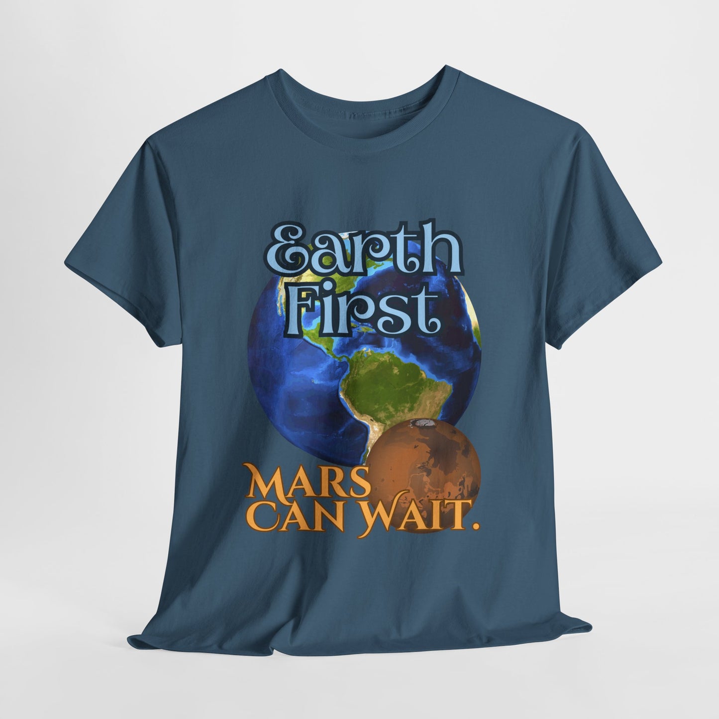 Earth First Unisex Heavy Cotton Tee - Eco-Friendly Graphic T-Shirt