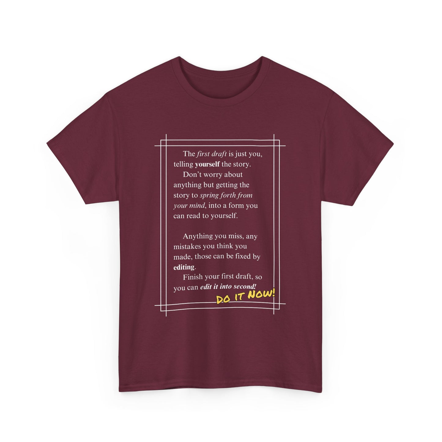 Inspirational Unisex Heavy Cotton Tee – "Do It Now!" Motivational T-Shirt
