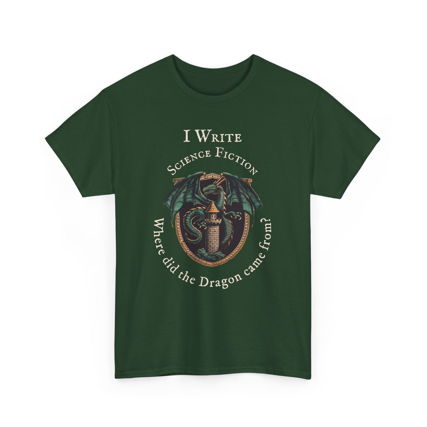 I Write Science Fiction Unisex Heavy Cotton Tee - Perfect for Writers and Fantasy Lovers