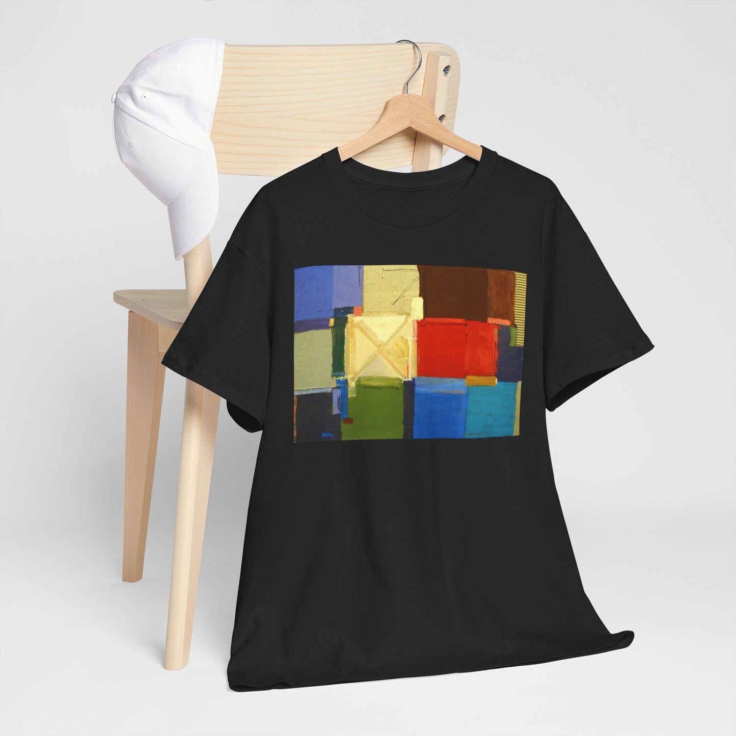 Artistic Color Block Unisex Heavy Cotton Tee - Casual Vibe for Creative Souls