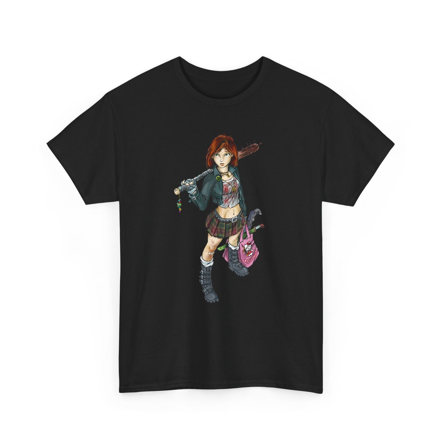 Punk Zombie Hunter Girl Illustration Shirt