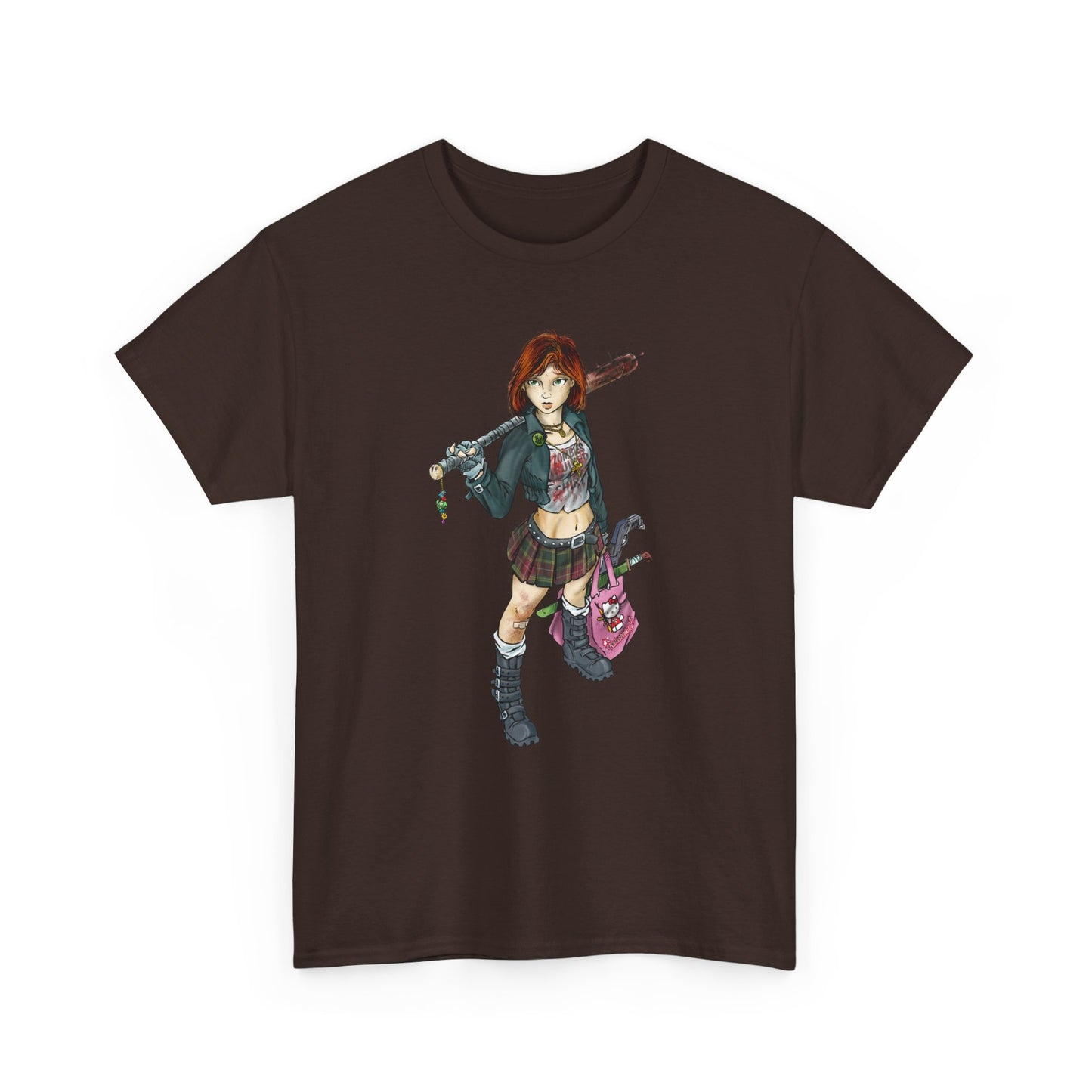 Punk Zombie Hunter Girl Illustration Shirt