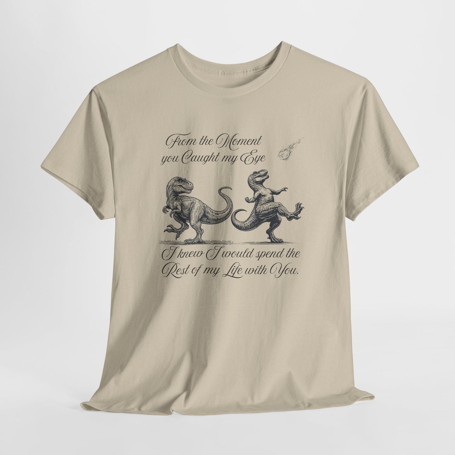 Romantic Dinosaur Graphic Tee - Perfect for Couples