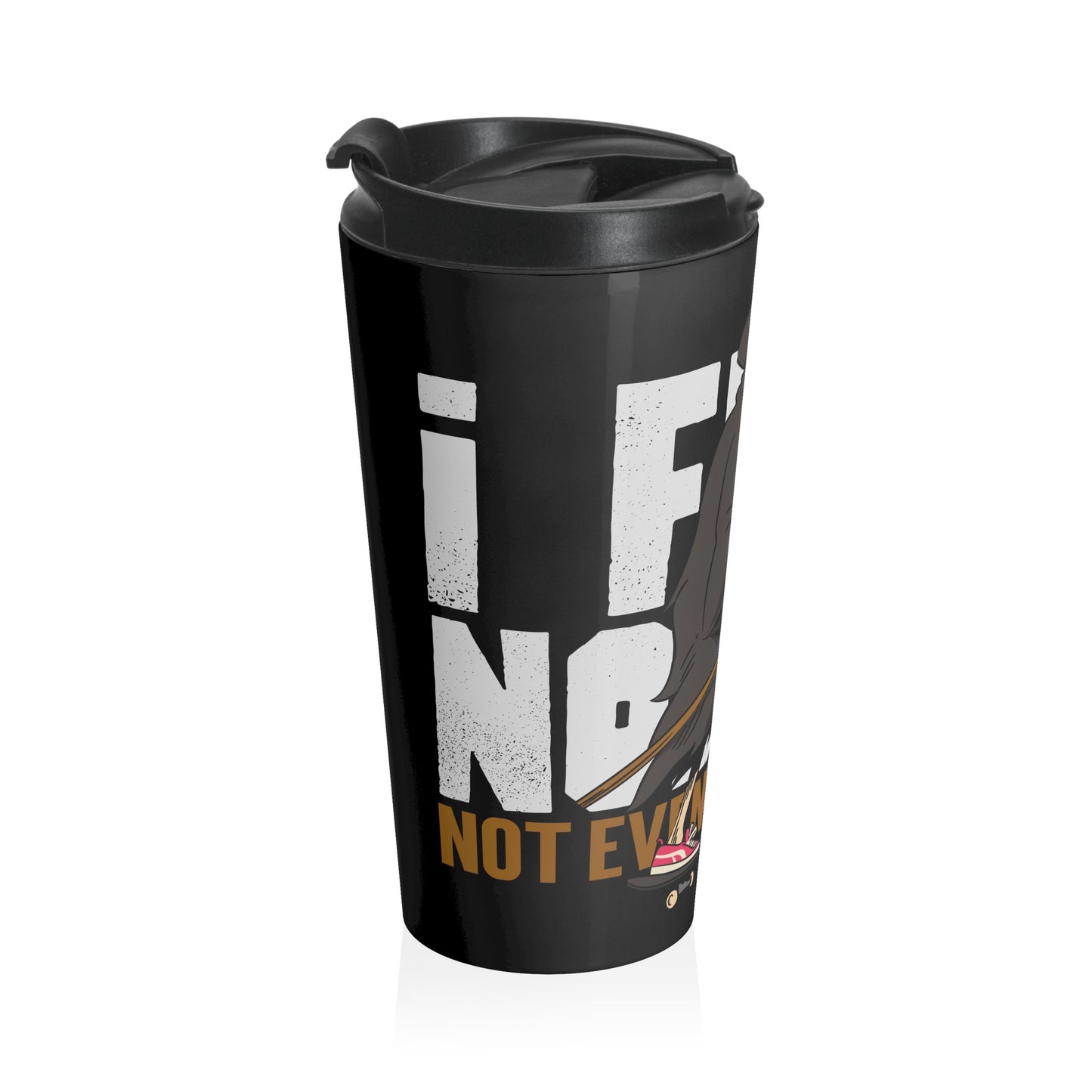 Skateboard Grim Reaper Travel Mug — Coffee-Loving Skateboarder Stainless Steel Tumbler