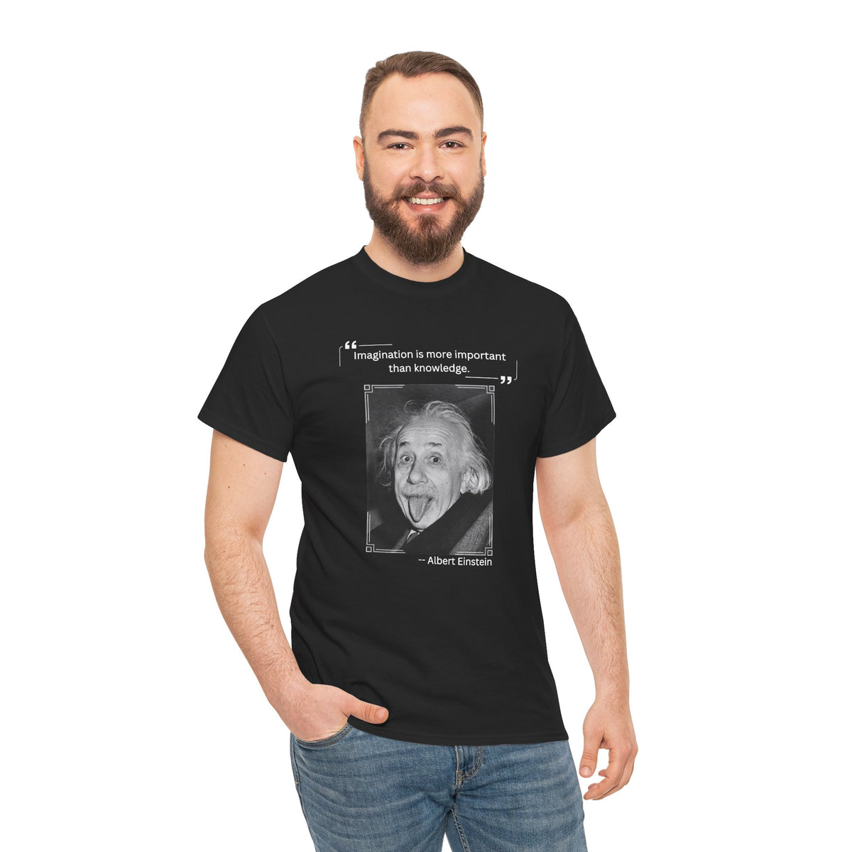 Graphic Tee - Imagination is more Important than Knowledge Quote by Albert Einstein