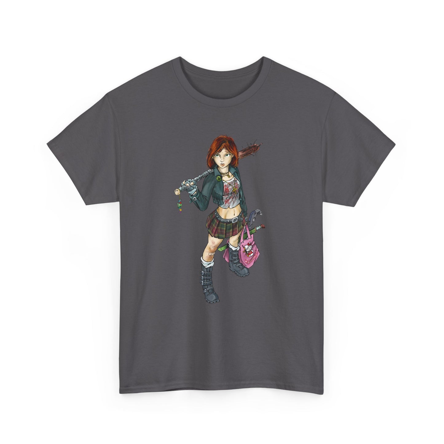 Punk Zombie Hunter Girl Illustration Shirt