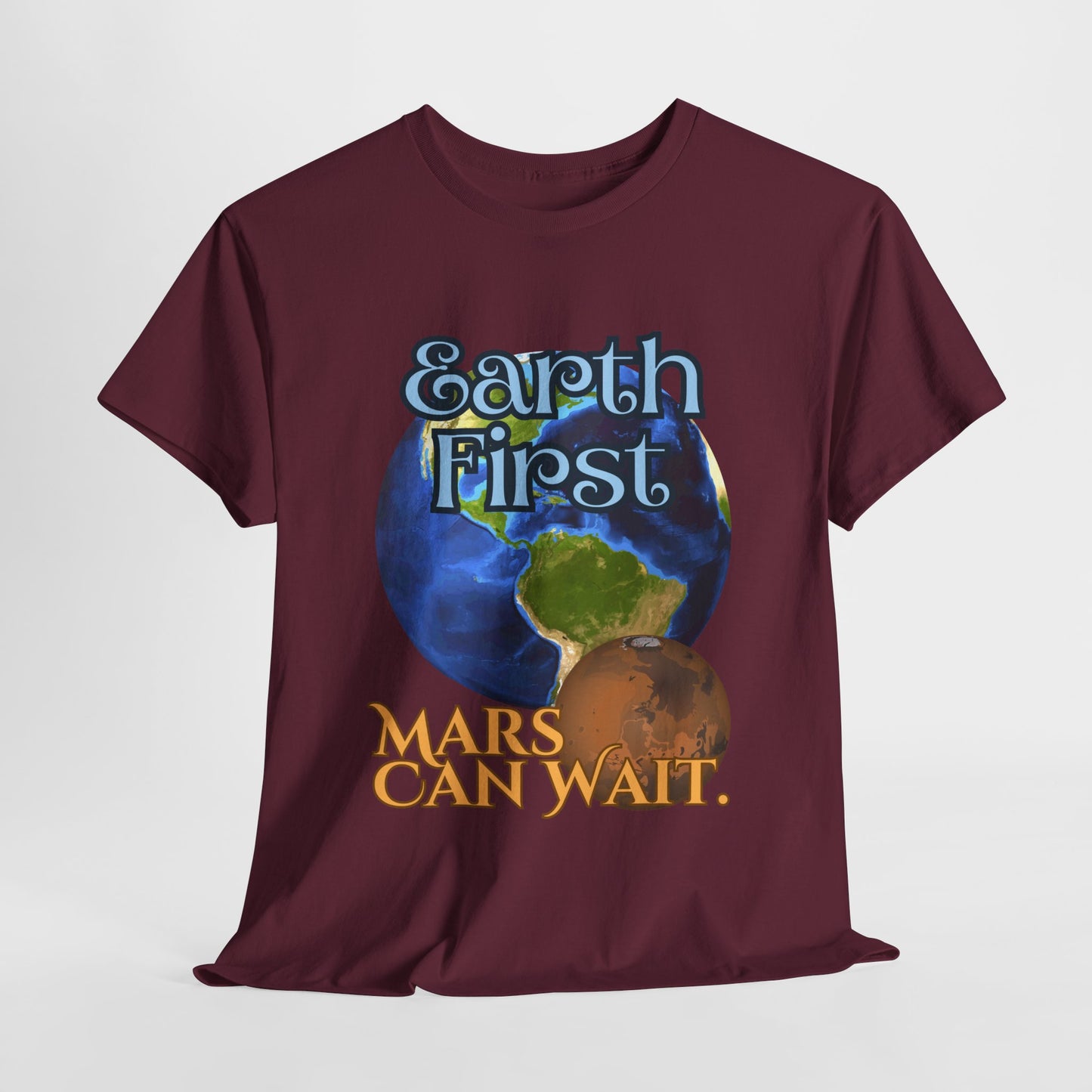Earth First Unisex Heavy Cotton Tee - Eco-Friendly Graphic T-Shirt