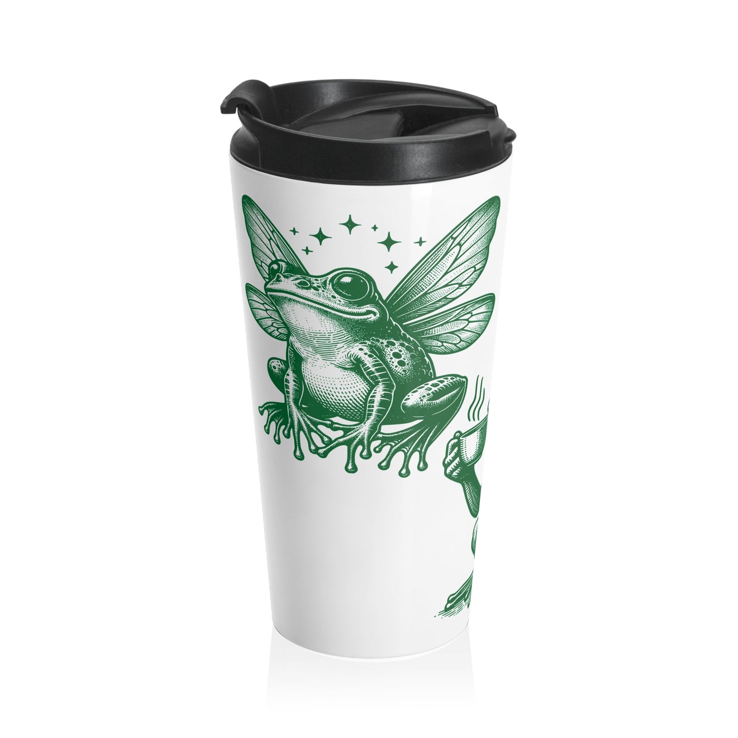 Green Frog Coffee Travel Mug — Stainless Steel Insulated Tumbler