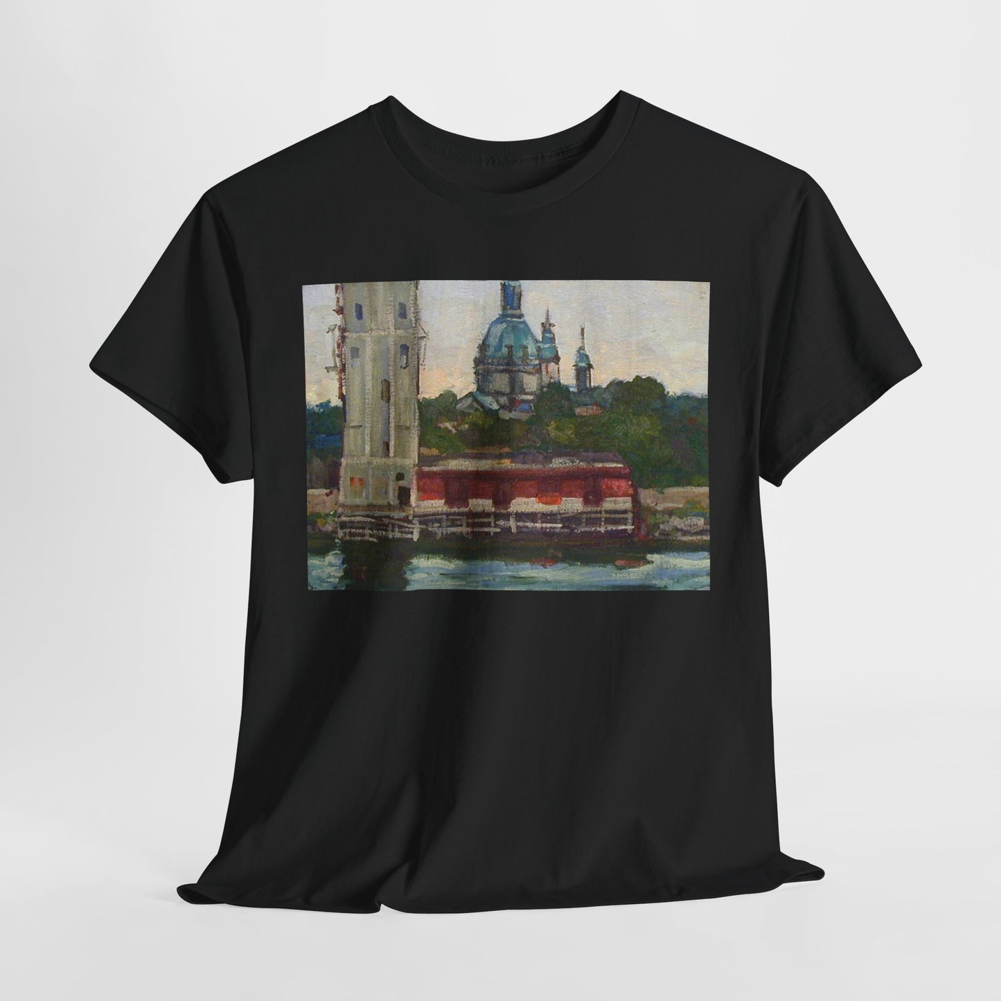 Artistic Unisex Heavy Cotton Tee - Vintage Inspired Scenic Design