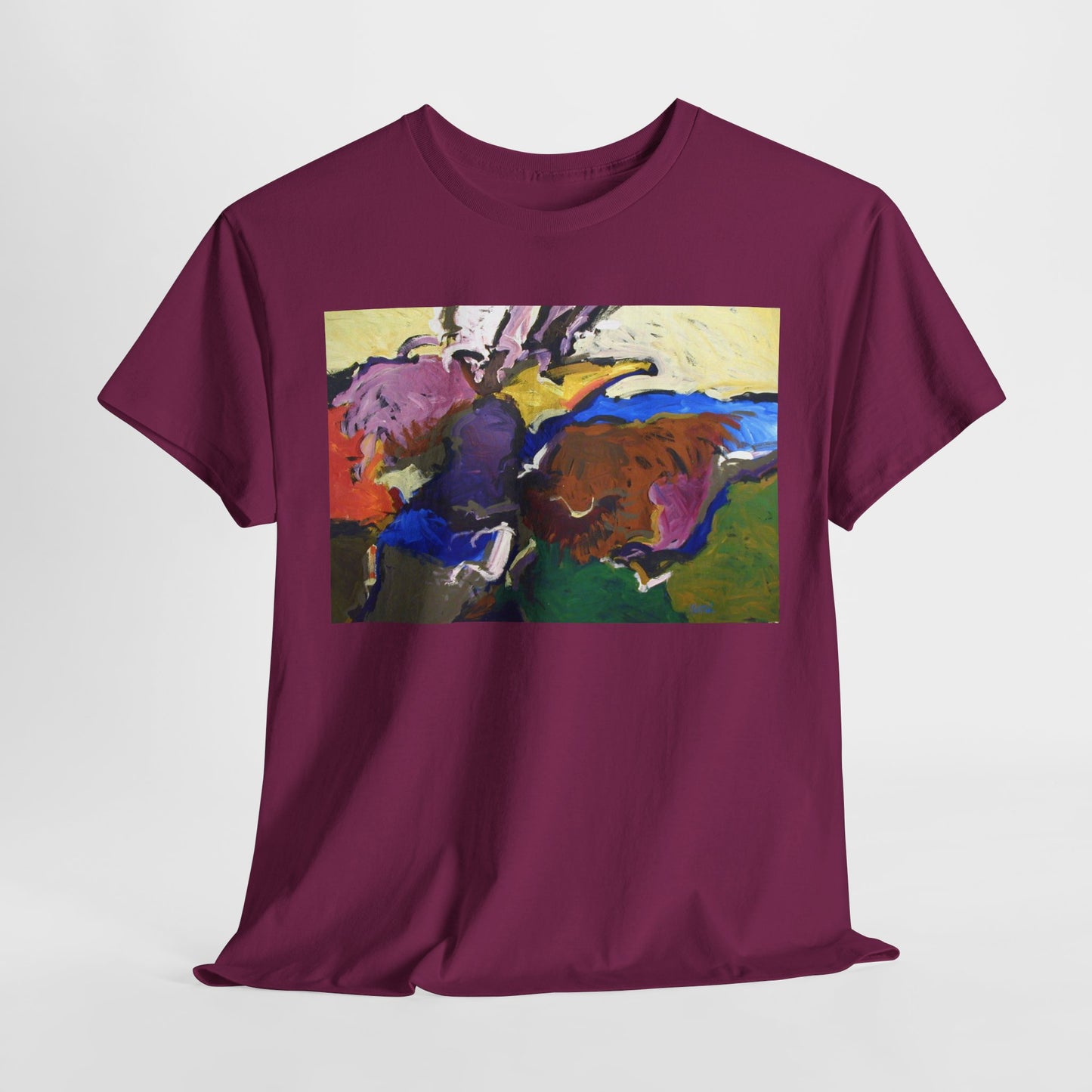 Artistic Unisex Heavy Cotton Tee - Vibrant Abstract Design