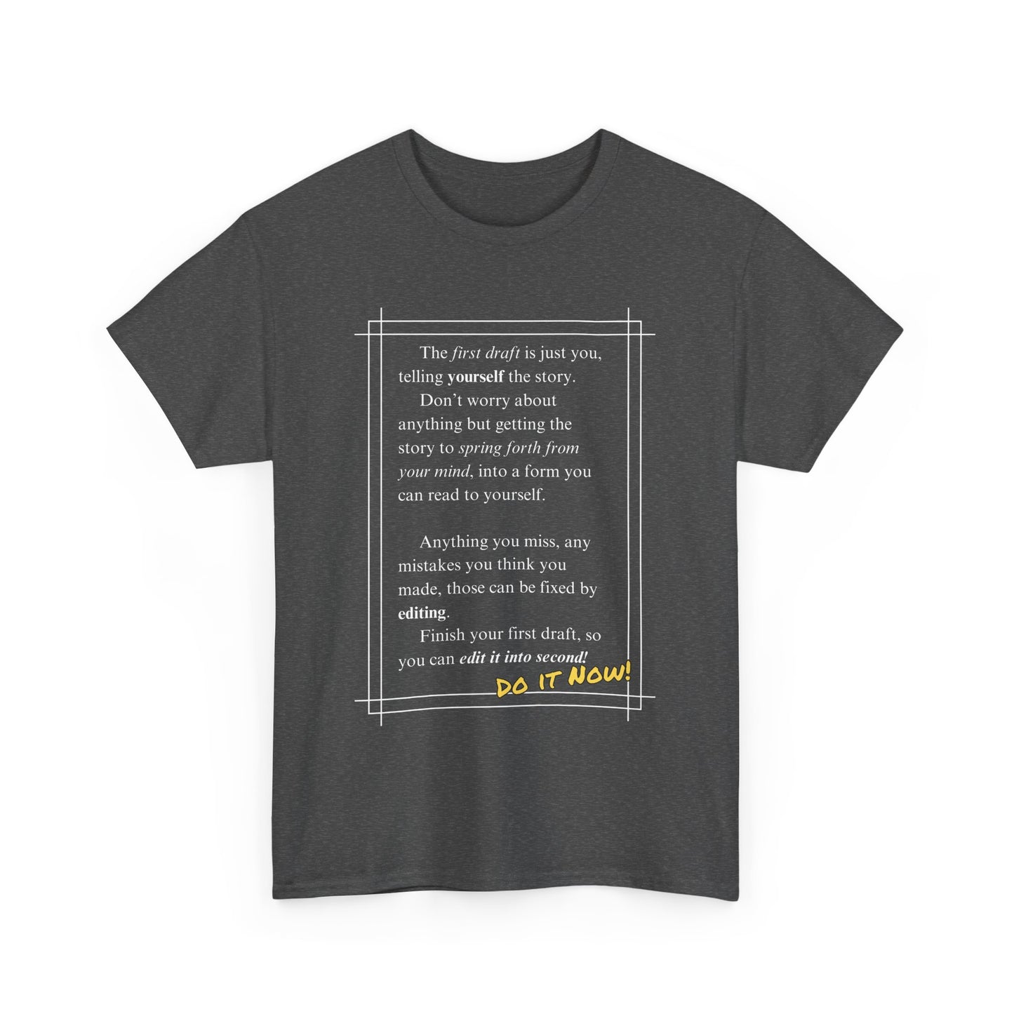 Inspirational Unisex Heavy Cotton Tee – "Do It Now!" Motivational T-Shirt