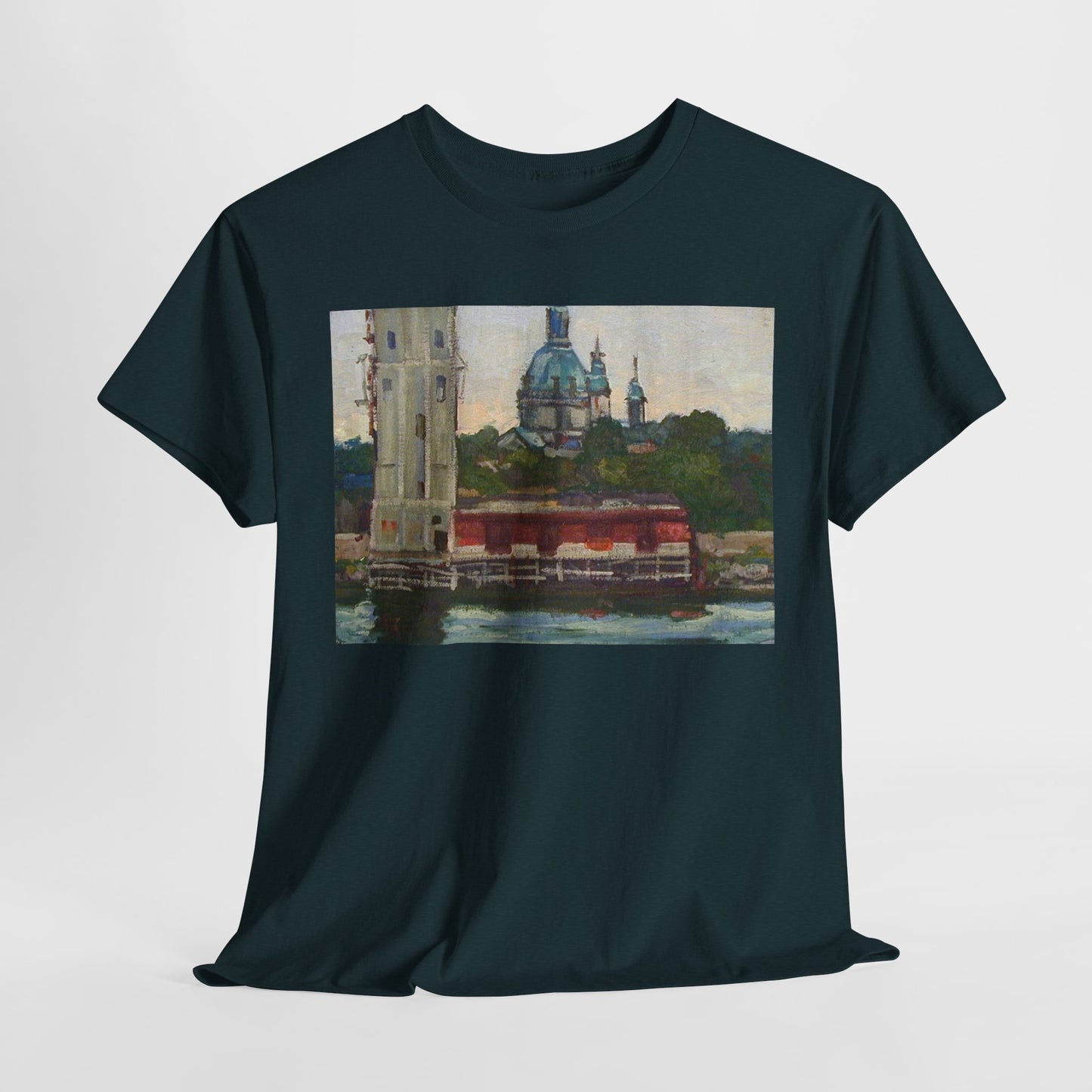 Artistic Unisex Heavy Cotton Tee - Vintage Inspired Scenic Design