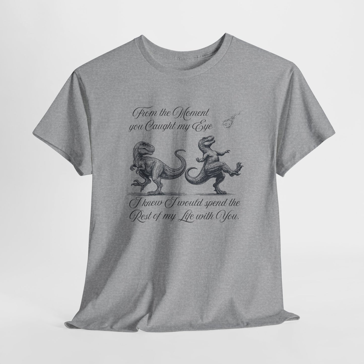 Romantic Dinosaur Graphic Tee - Perfect for Couples