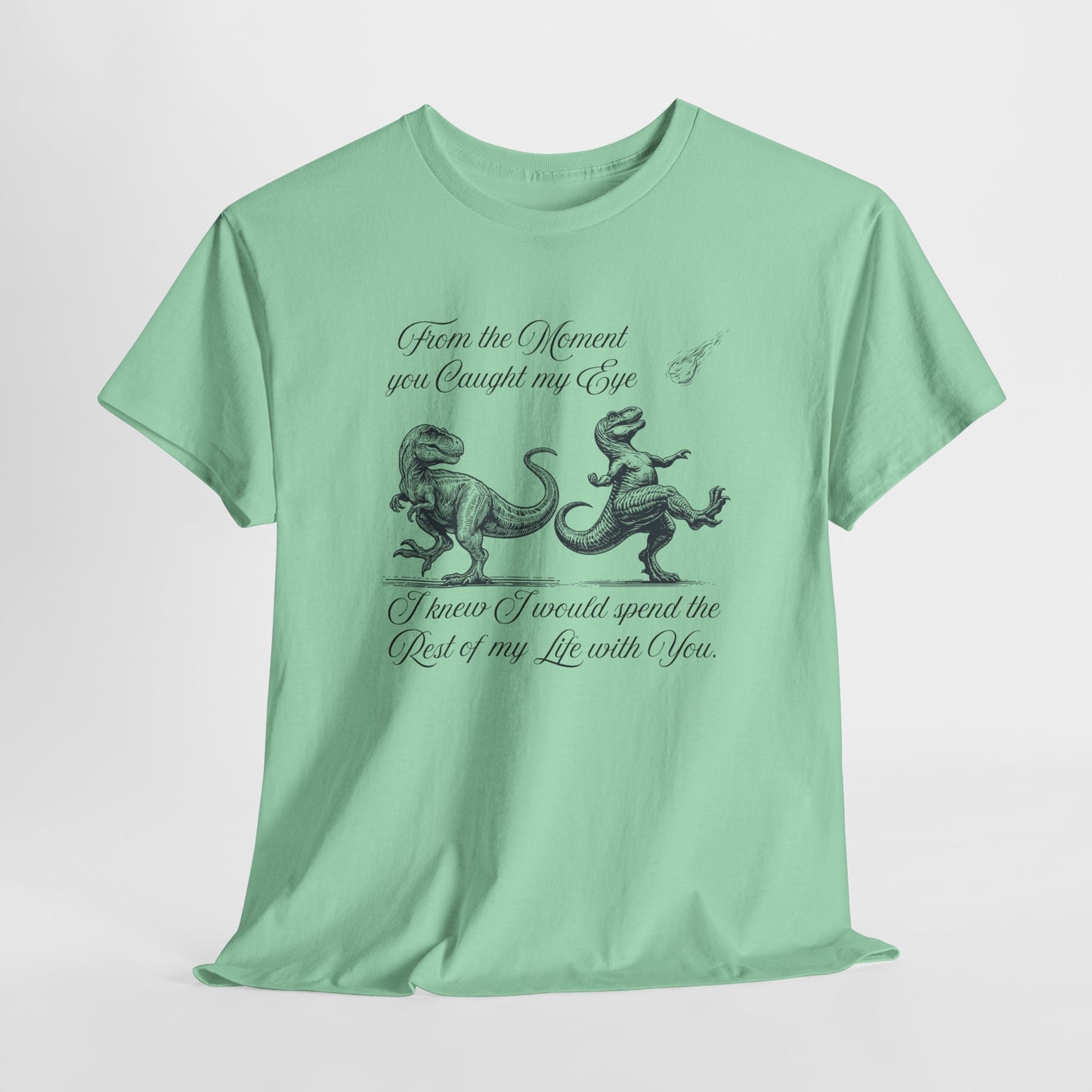 Romantic Dinosaur Graphic Tee - Perfect for Couples