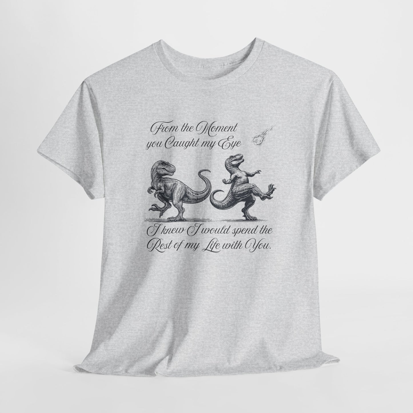 Romantic Dinosaur Graphic Tee - Perfect for Couples