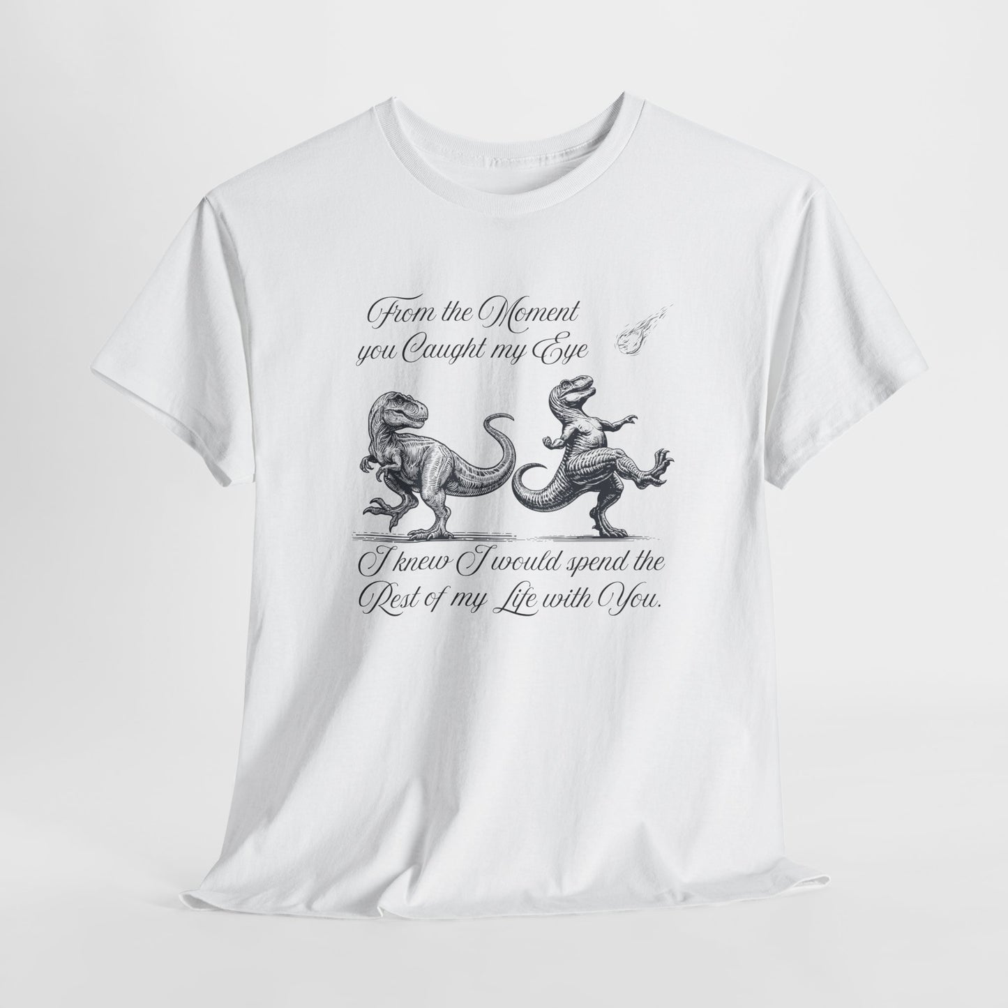 Romantic Dinosaur Graphic Tee - Perfect for Couples