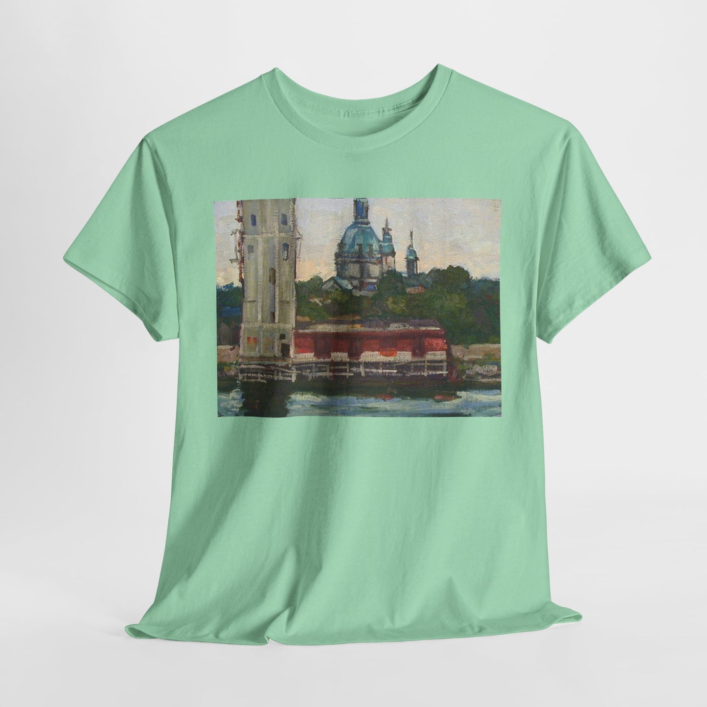 Artistic Unisex Heavy Cotton Tee - Vintage Inspired Scenic Design