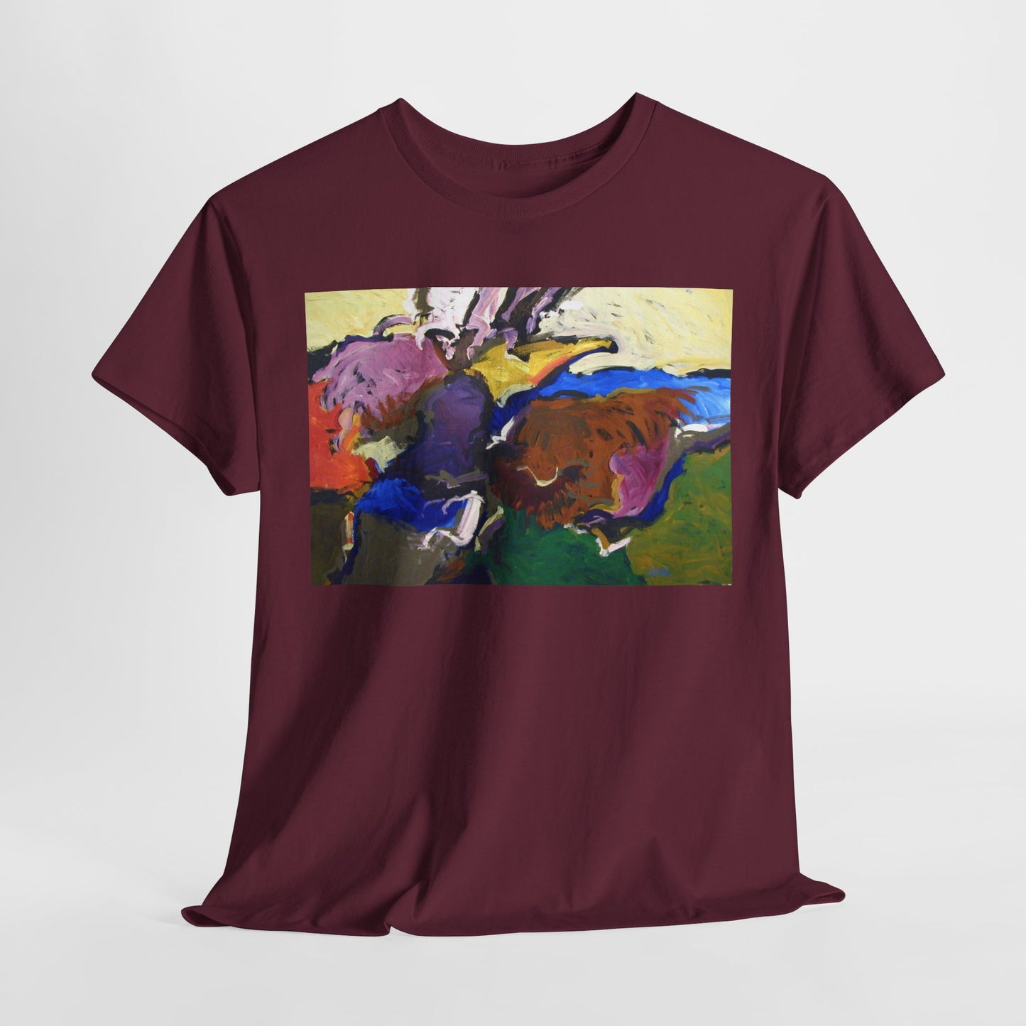 Artistic Unisex Heavy Cotton Tee - Vibrant Abstract Design