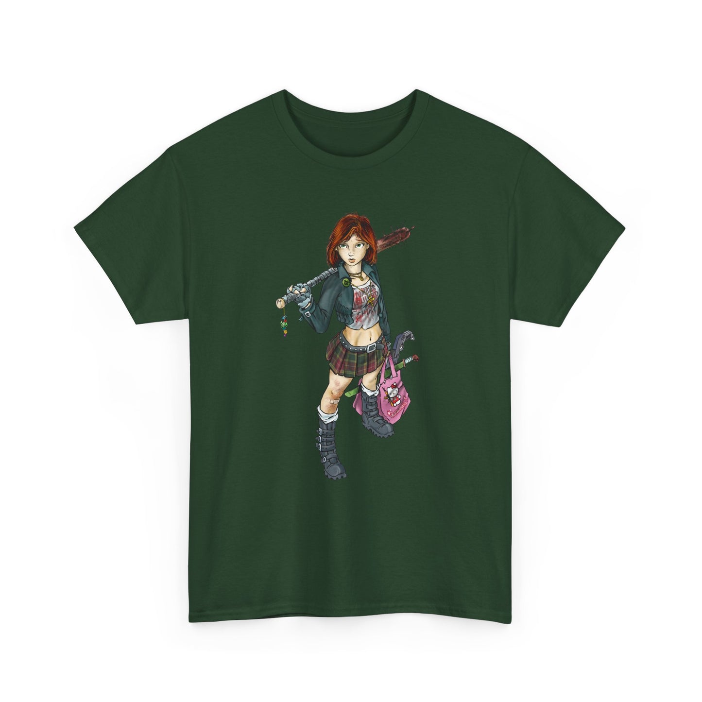 Punk Zombie Hunter Girl Illustration Shirt