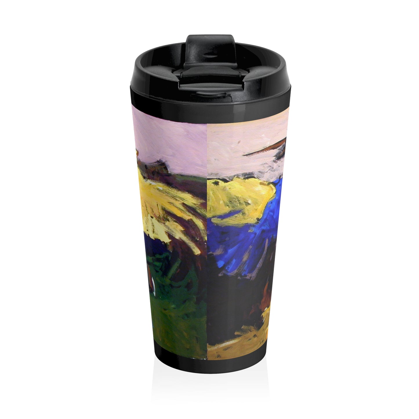 Travel Mug — Colorful Abstract Musician Artwork Stainless Steel Tumbler