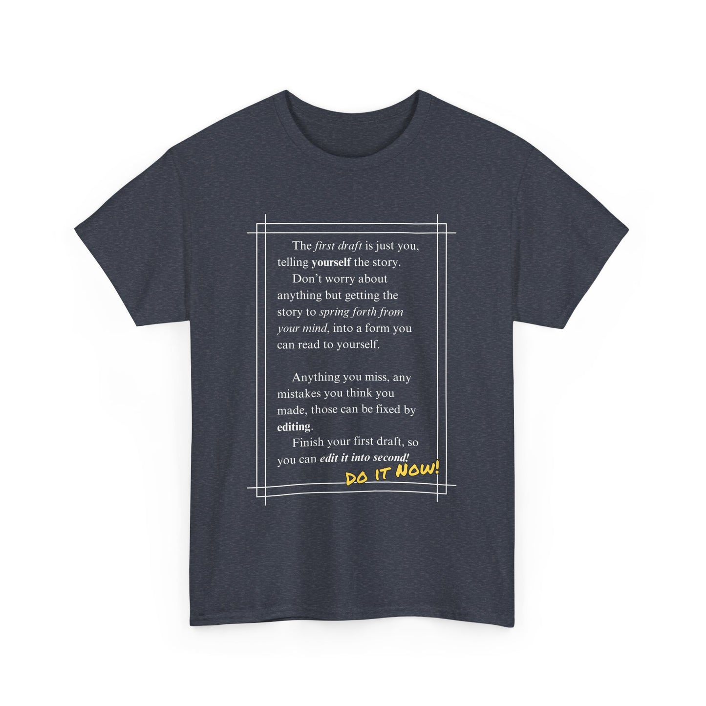Inspirational Unisex Heavy Cotton Tee – "Do It Now!" Motivational T-Shirt