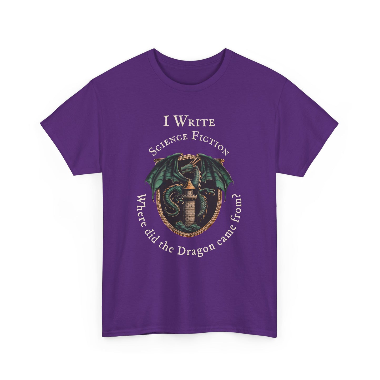 I Write Science Fiction Unisex Heavy Cotton Tee - Perfect for Writers and Fantasy Lovers