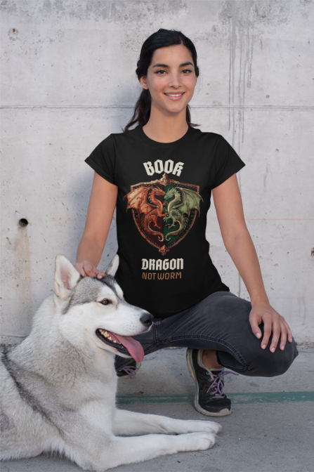 Book Dragon Unisex Tee - Not worm Design