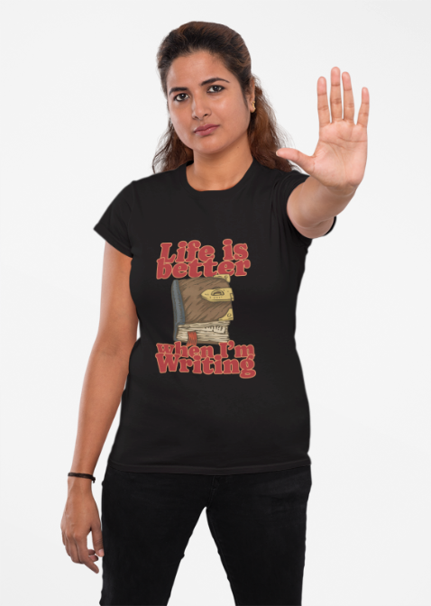 Writing Enthusiast Tee - Life is better when I'm writing