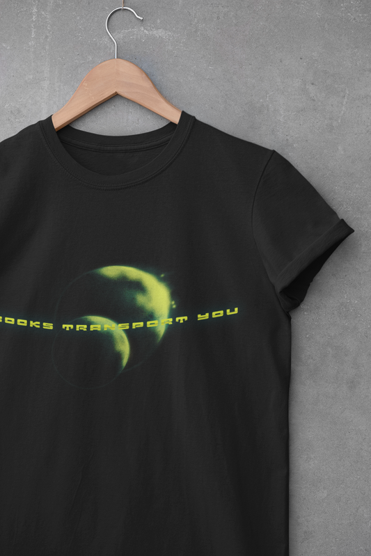 Unisex Heavy Cotton Tee - 'Books Transport on You' Design, Perfect for Book Lovers and Casual Wear
