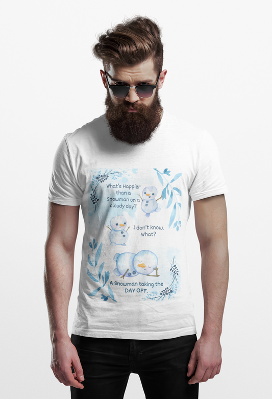 Whimsical Snowman Day Off Tee - Unisex Heavy Cotton Shirt