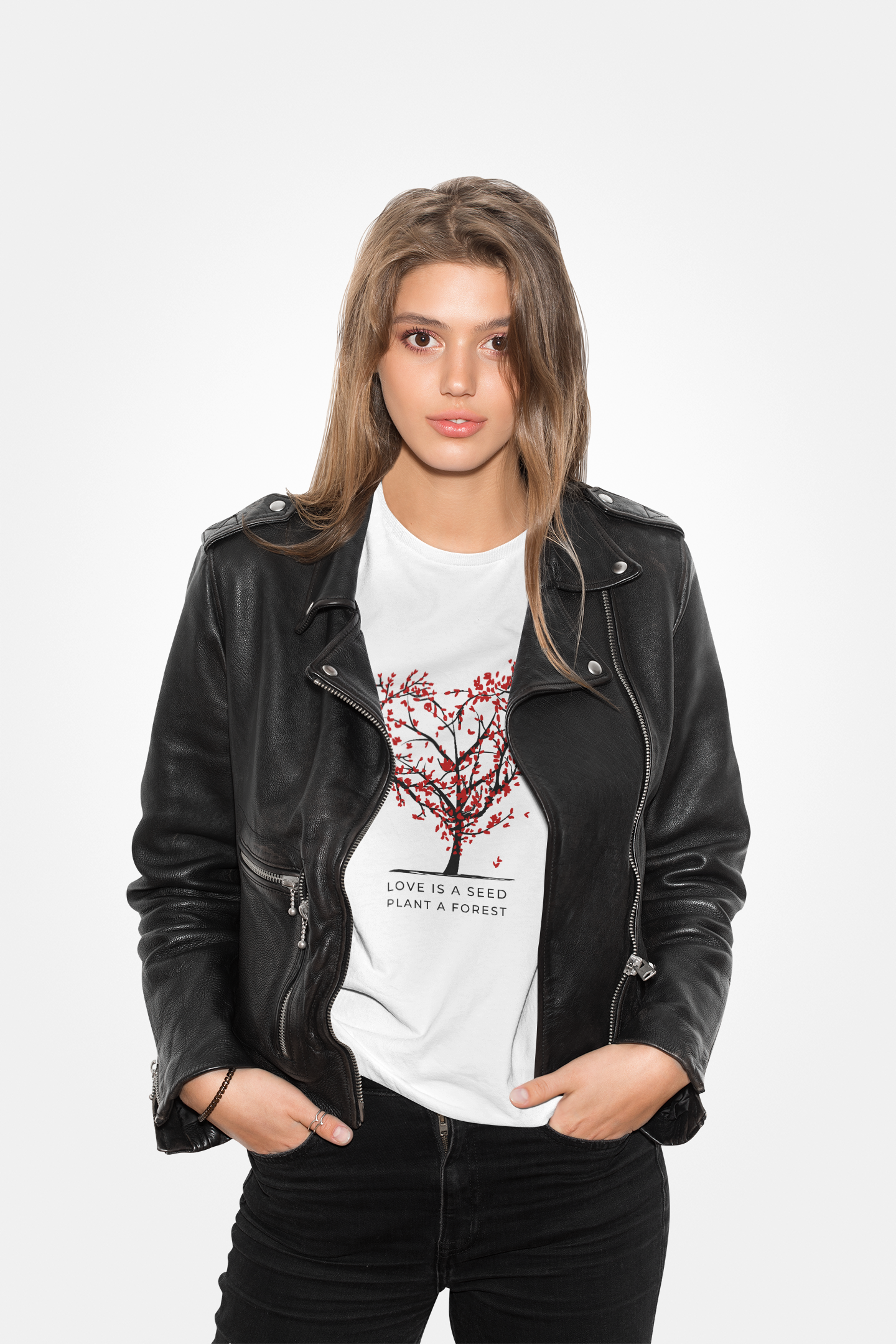 Love is a Seed Unisex Heavy Cotton Tee - Eco-Friendly Heart Tree Design