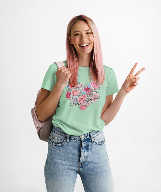 Floral Heart Unisex Heavy Cotton Tee - Perfect for Everyday Wear and Special Occasions